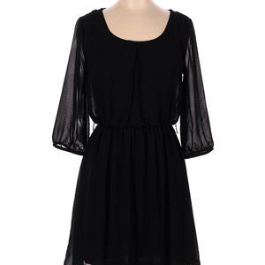 Navy Blue Sheer Sleeve Dress